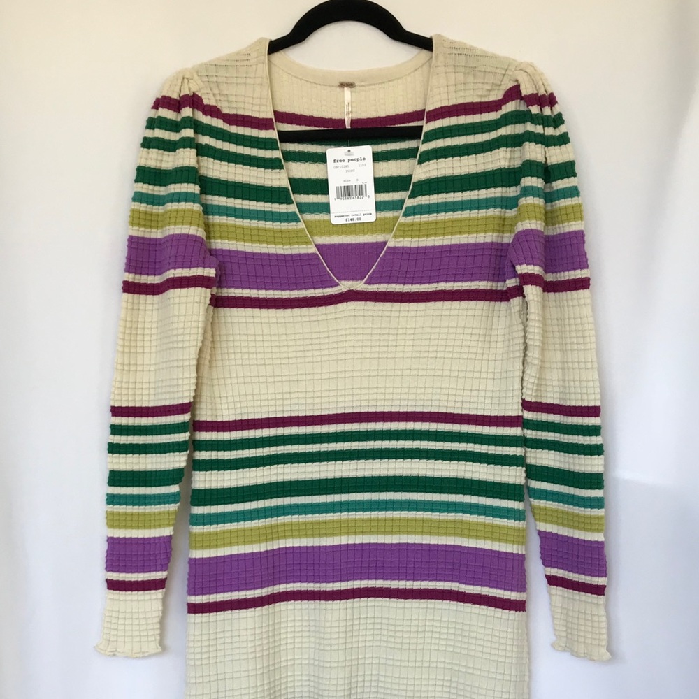 Free People Multi Color Gidget Sweater Mini Dress - Picture 3 of 9